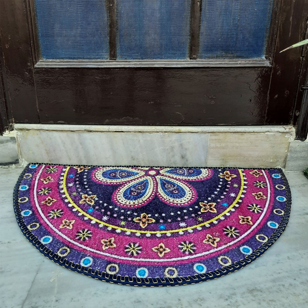 Storilane Floor Mats in Beautiful Traditional Rangoli Design | Anti Slip, Durable & Washable | Outdoor & Indoor