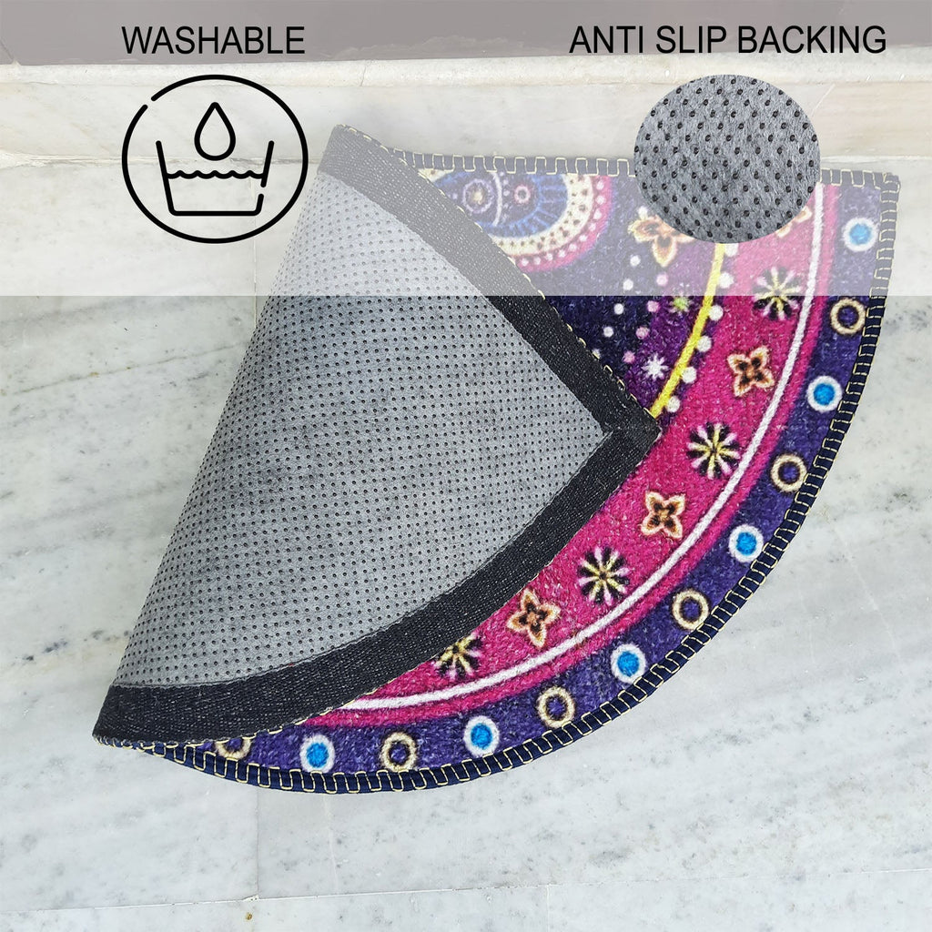 Storilane Floor Mats in Beautiful Traditional Rangoli Design | Anti Slip, Durable & Washable | Outdoor & Indoor