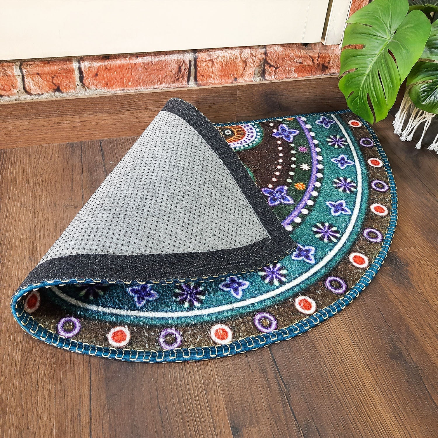 Storilane Floor Mats in Beautiful Traditional Rangoli Design | Anti Slip, Durable & Washable | Outdoor & Indoor