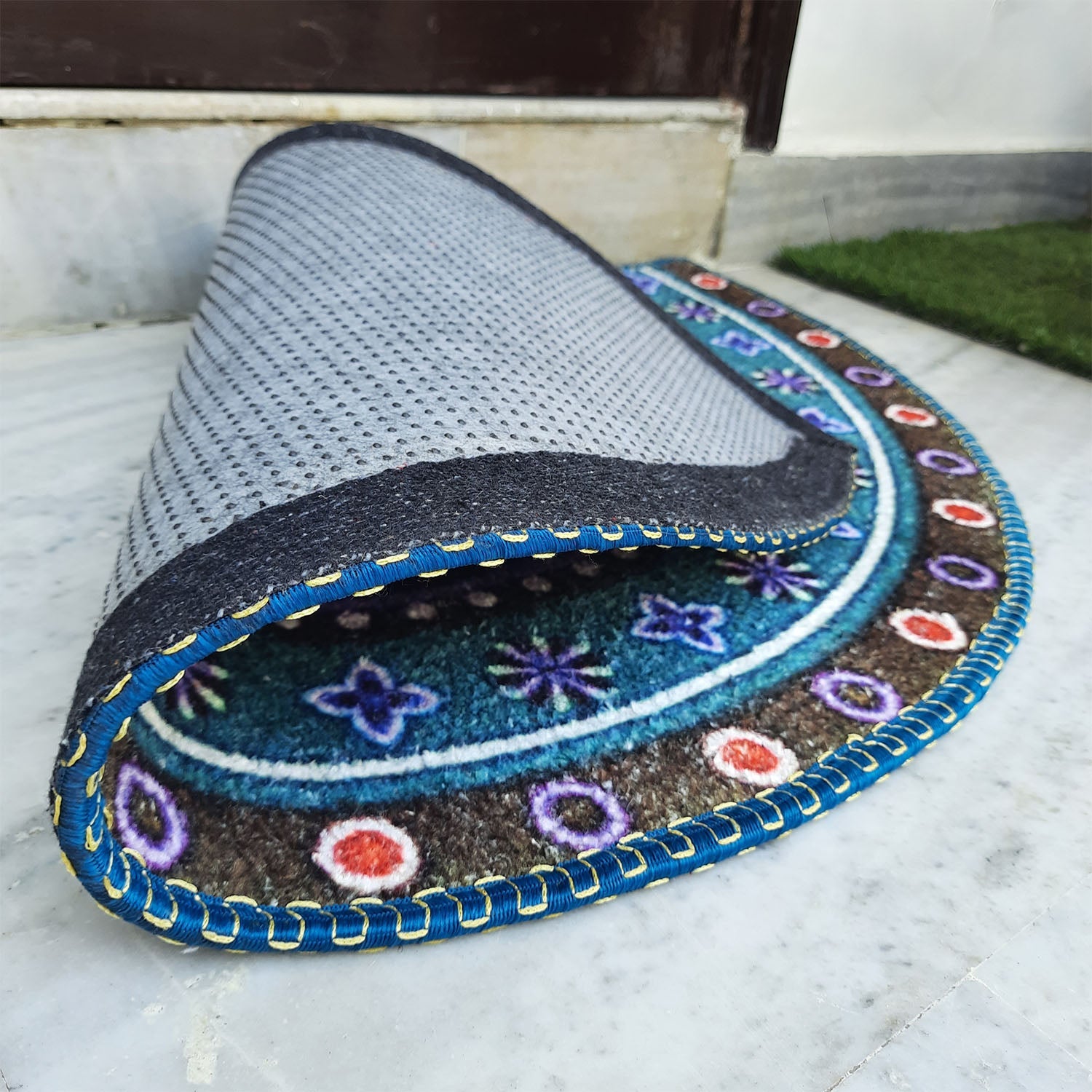 Storilane Floor Mats in Beautiful Traditional Rangoli Design | Anti Slip, Durable & Washable | Outdoor & Indoor
