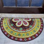 Storilane Floor Mats in Beautiful Traditional Rangoli Design | Anti Slip, Durable & Washable | Outdoor & Indoor