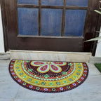Storilane Floor Mats in Beautiful Traditional Rangoli Design | Anti Slip, Durable & Washable | Outdoor & Indoor