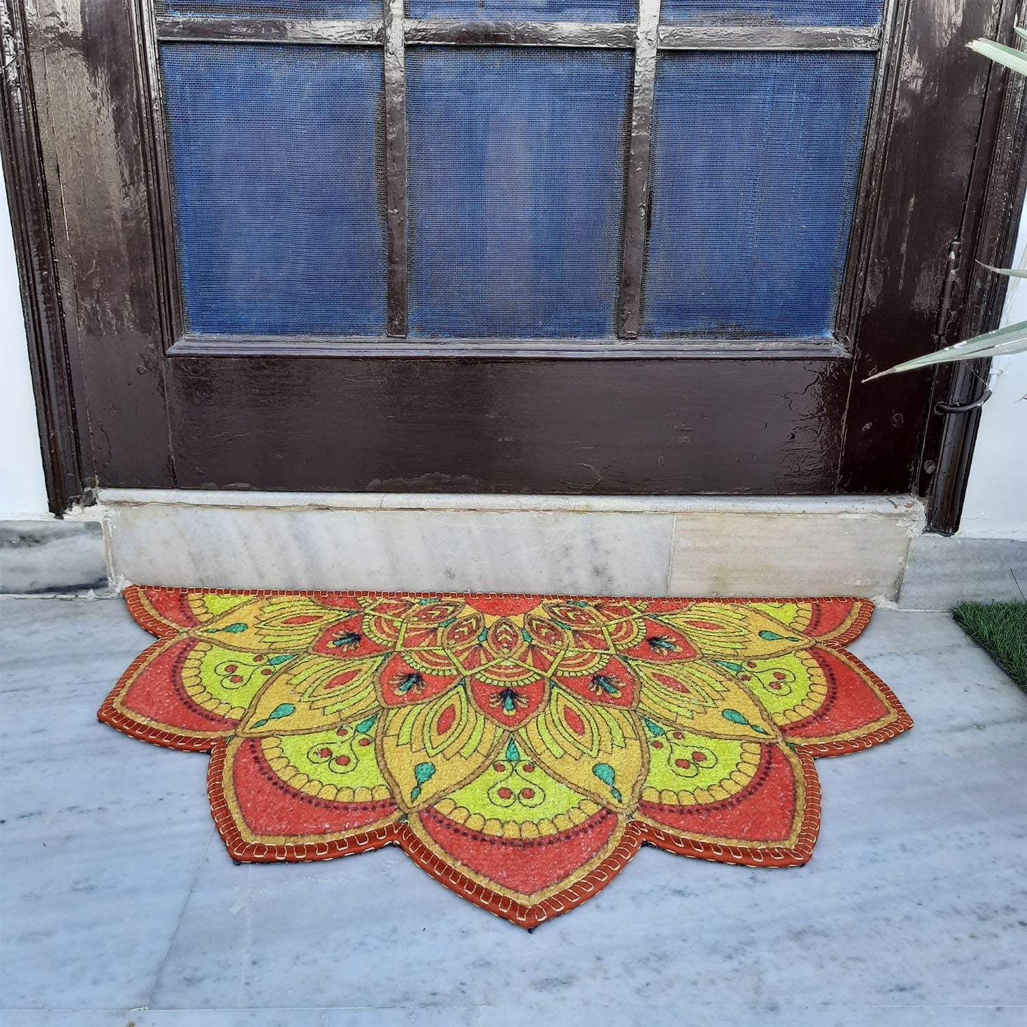 Storilane Floor Mats in Beautiful Traditional Rangoli Vibrant Design | | Anti Slip, Durable & Washable | Outdoor & Indoor