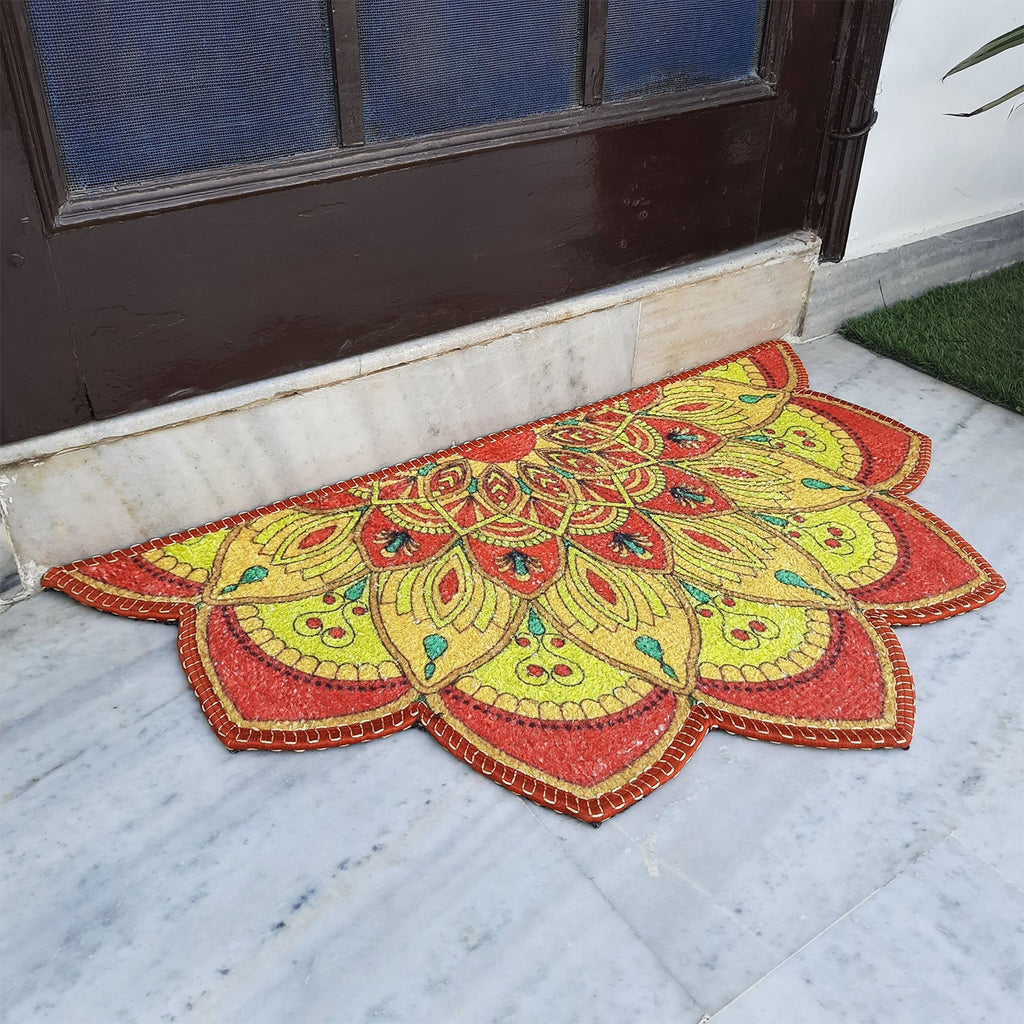 Storilane Floor Mats in Beautiful Traditional Rangoli Vibrant Design | | Anti Slip, Durable & Washable | Outdoor & Indoor