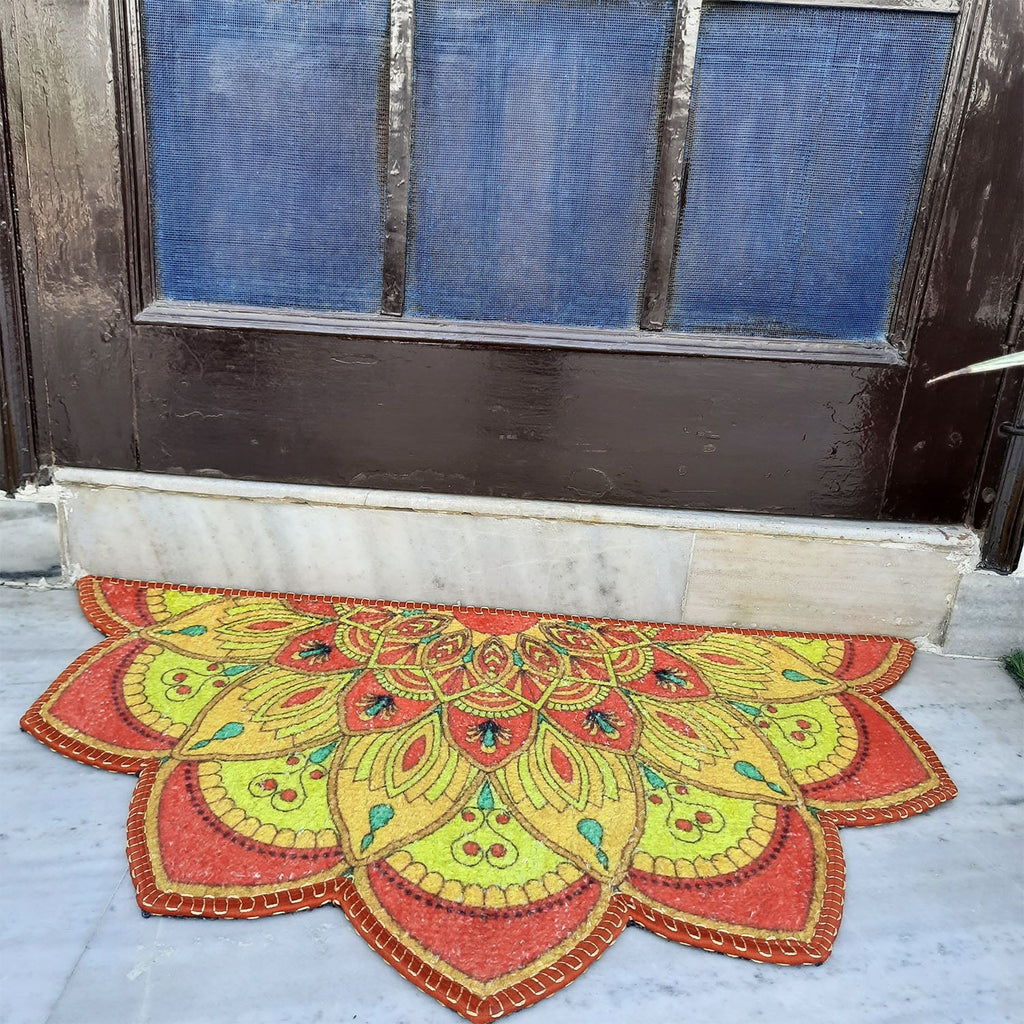 Storilane Floor Mats in Beautiful Traditional Rangoli Vibrant Design | | Anti Slip, Durable & Washable | Outdoor & Indoor