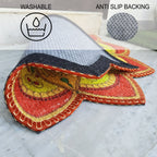 Storilane Floor Mats in Beautiful Traditional Rangoli Vibrant Design | | Anti Slip, Durable & Washable | Outdoor & Indoor