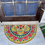 Storilane Floor Mats in Beautiful Traditional Rangoli Design | Anti Slip, Durable & Washable | Outdoor & Indoor