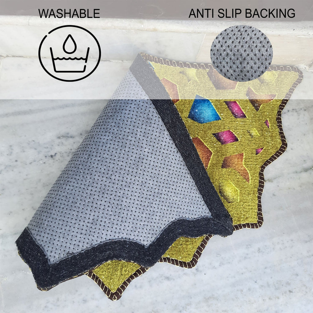 Storilane Floor Mats in Beautiful Persian Cutout Design | Anti Slip, Durable & Washable | Outdoor & Indoor