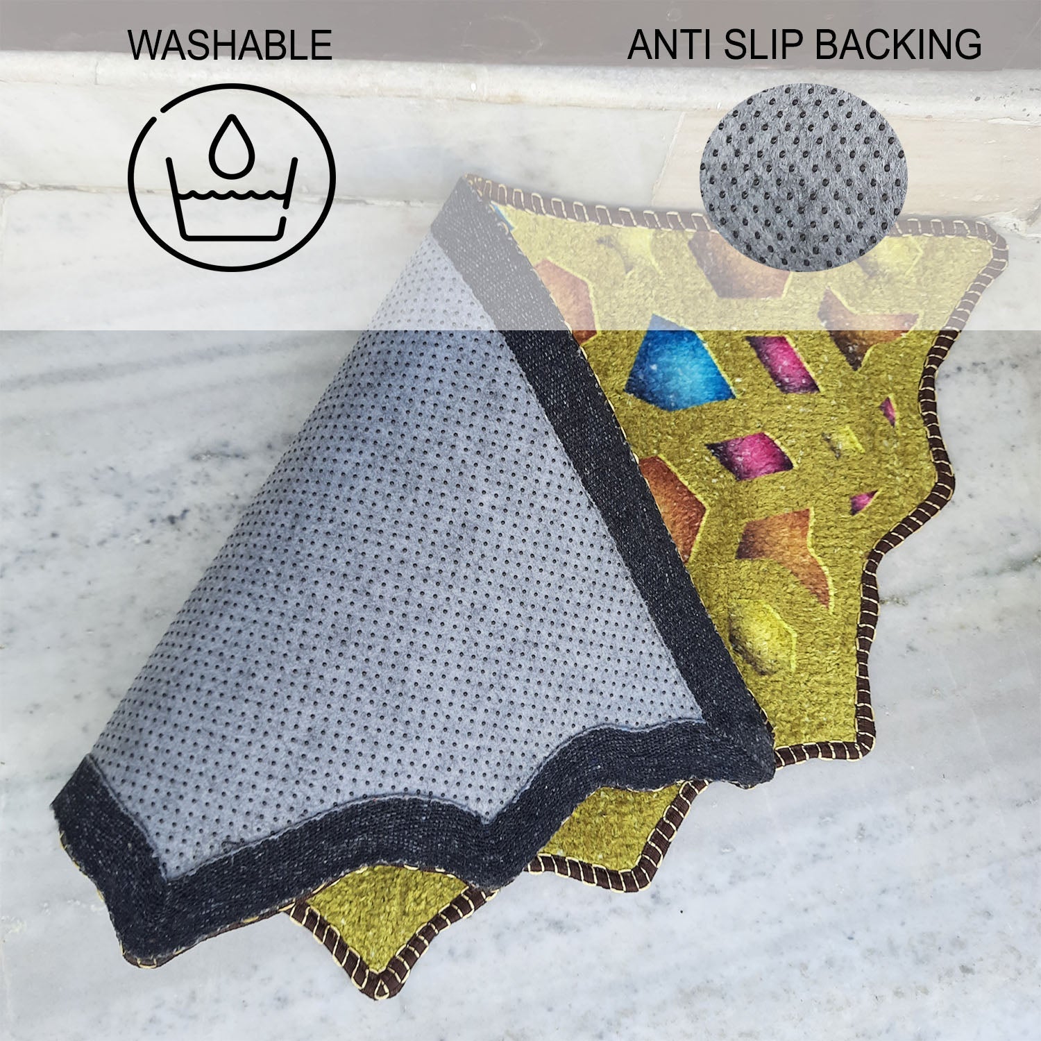 Storilane Floor Mats in Beautiful Persian Cutout Design | Anti Slip, Durable & Washable | Outdoor & Indoor