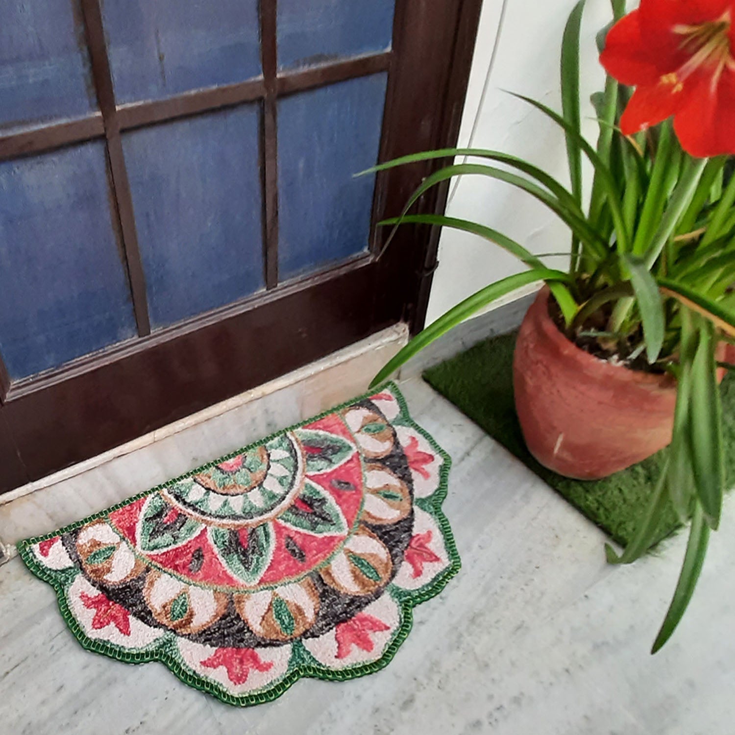Storilane Floor Mat Modern Compass Design | Anti Slip, Durable & Washable | Outdoor & Indoor