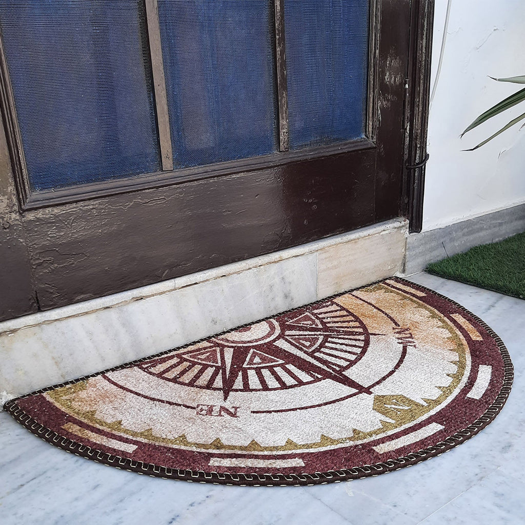 Storilane Floor Mat Modern Compass Design | Anti Slip, Durable & Washable | Outdoor & Indoor
