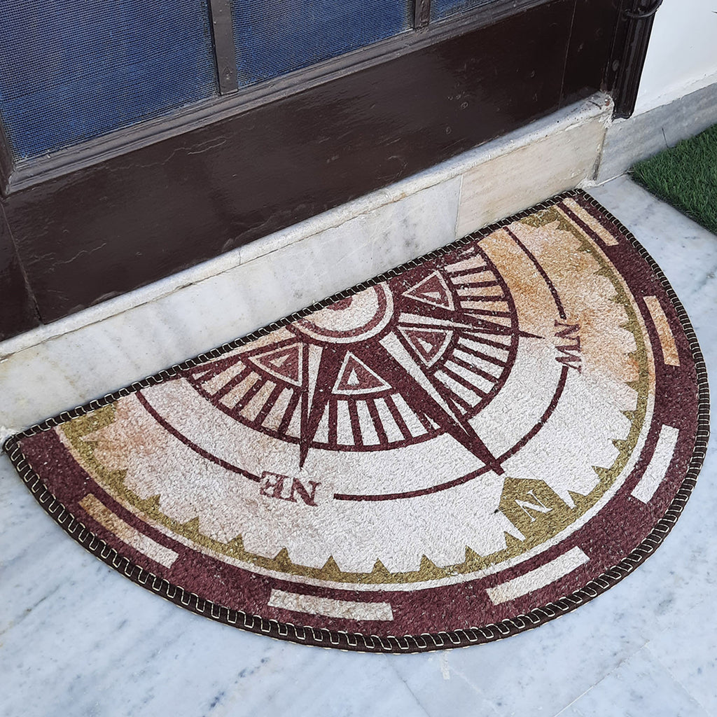 Storilane Floor Mat Modern Compass Design | Anti Slip, Durable & Washable | Outdoor & Indoor