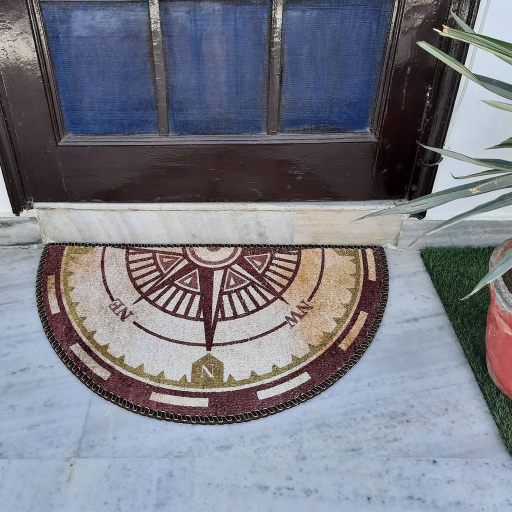 Storilane Floor Mat Modern Compass Design | Anti Slip, Durable & Washable | Outdoor & Indoor