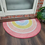 Vibrant entrance mat featuring bold geometric and bohemian patterns.