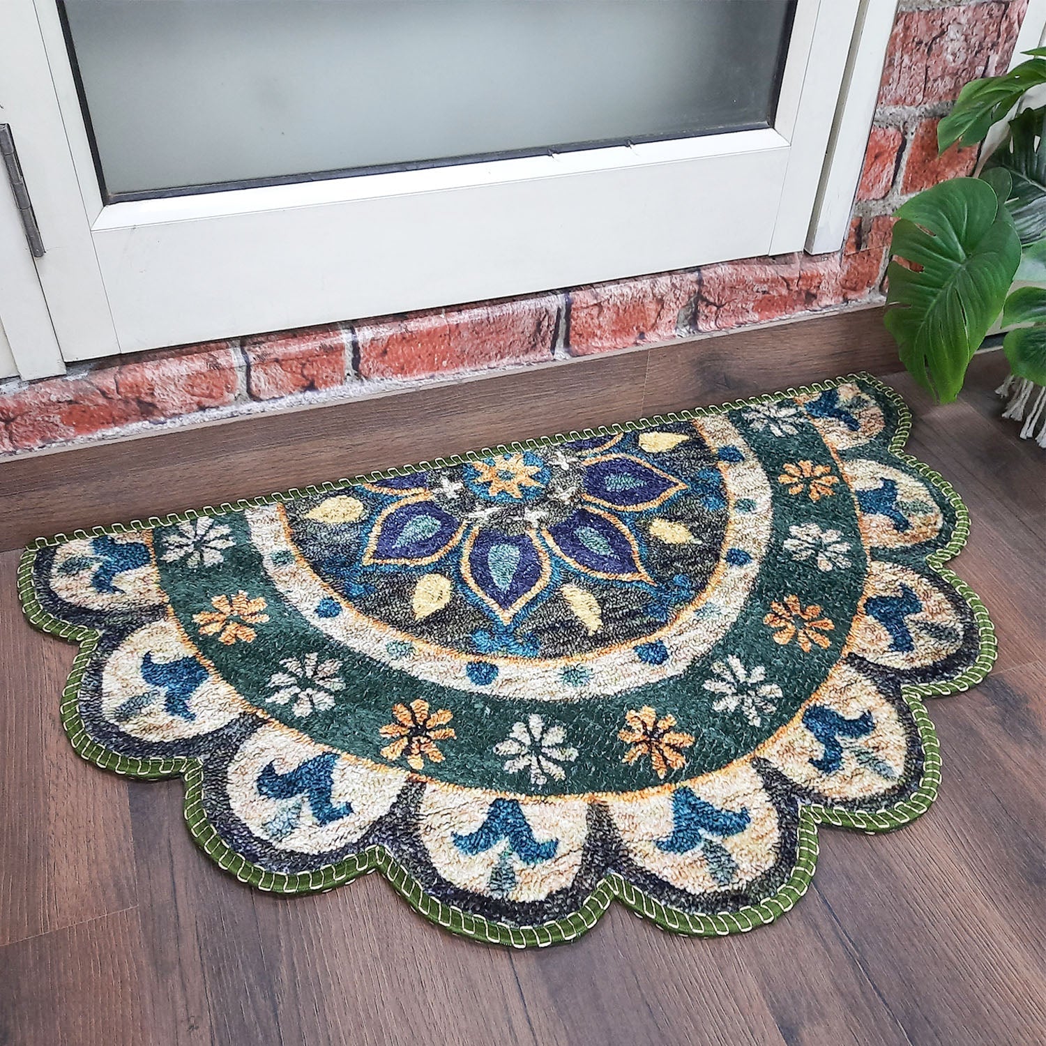 Storilane HandMade Floor Mats in Beautiful Traditional Rangoli Colors | Anti Slip, Durable & Washable | Outdoor & Indoor