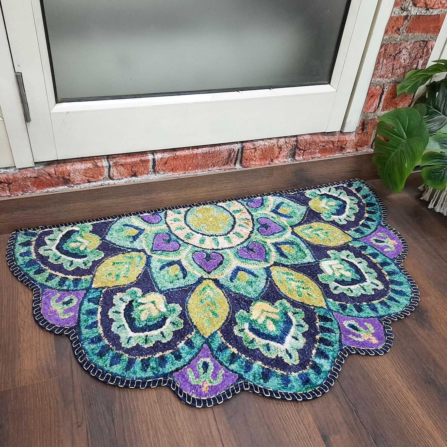 Storilane Floor Mats in Beautiful Traditional Rangoli Colors | Anti Slip, Durable & Washable | Outdoor & Indoor