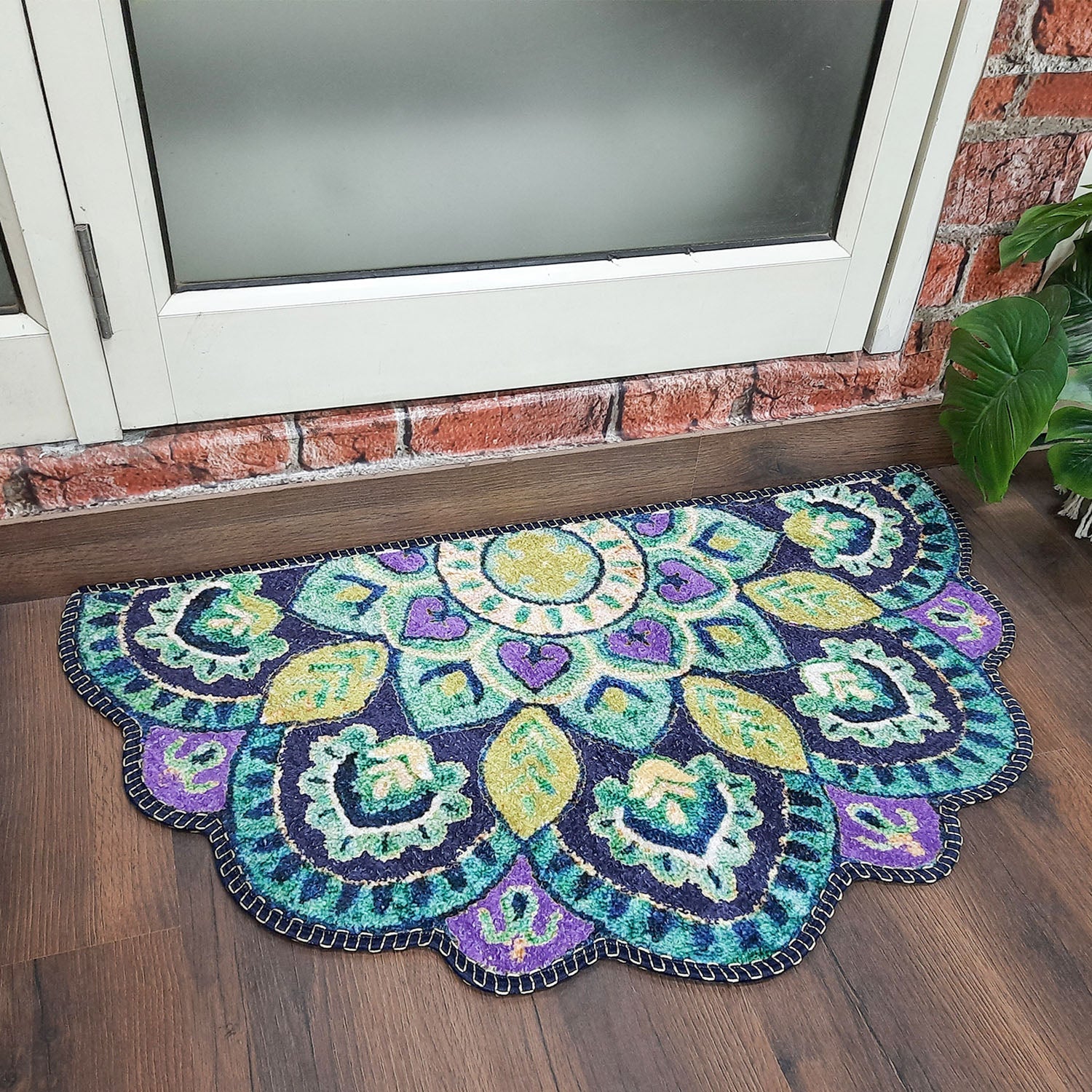 Storilane Floor Mats in Beautiful Traditional Rangoli Colors | Anti Slip, Durable & Washable | Outdoor & Indoor