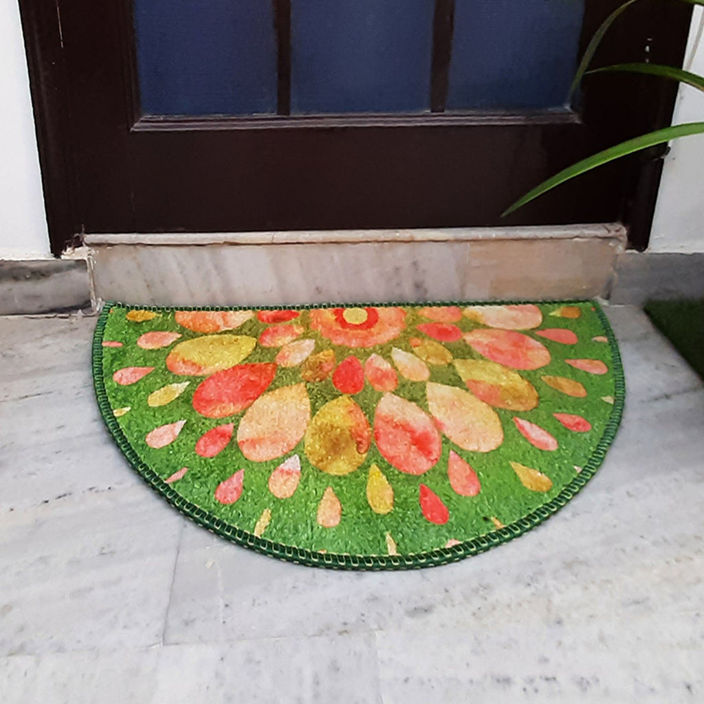 Storilane Floor Mats in Beautiful Rangoli Design | Anti Slip, Durable & Washable | Outdoor & Indoor