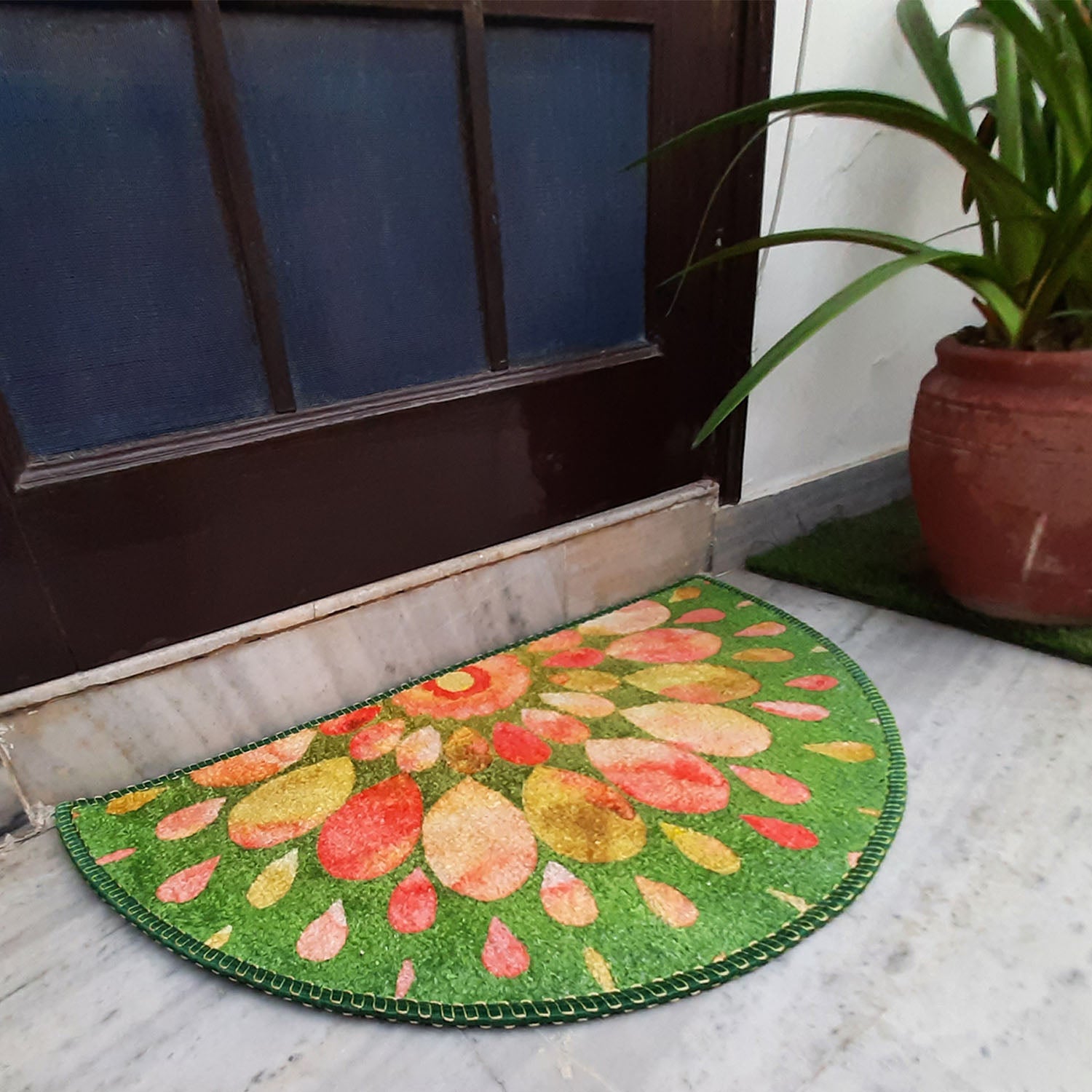 Storilane Floor Mats in Beautiful Rangoli Design | Anti Slip, Durable & Washable | Outdoor & Indoor