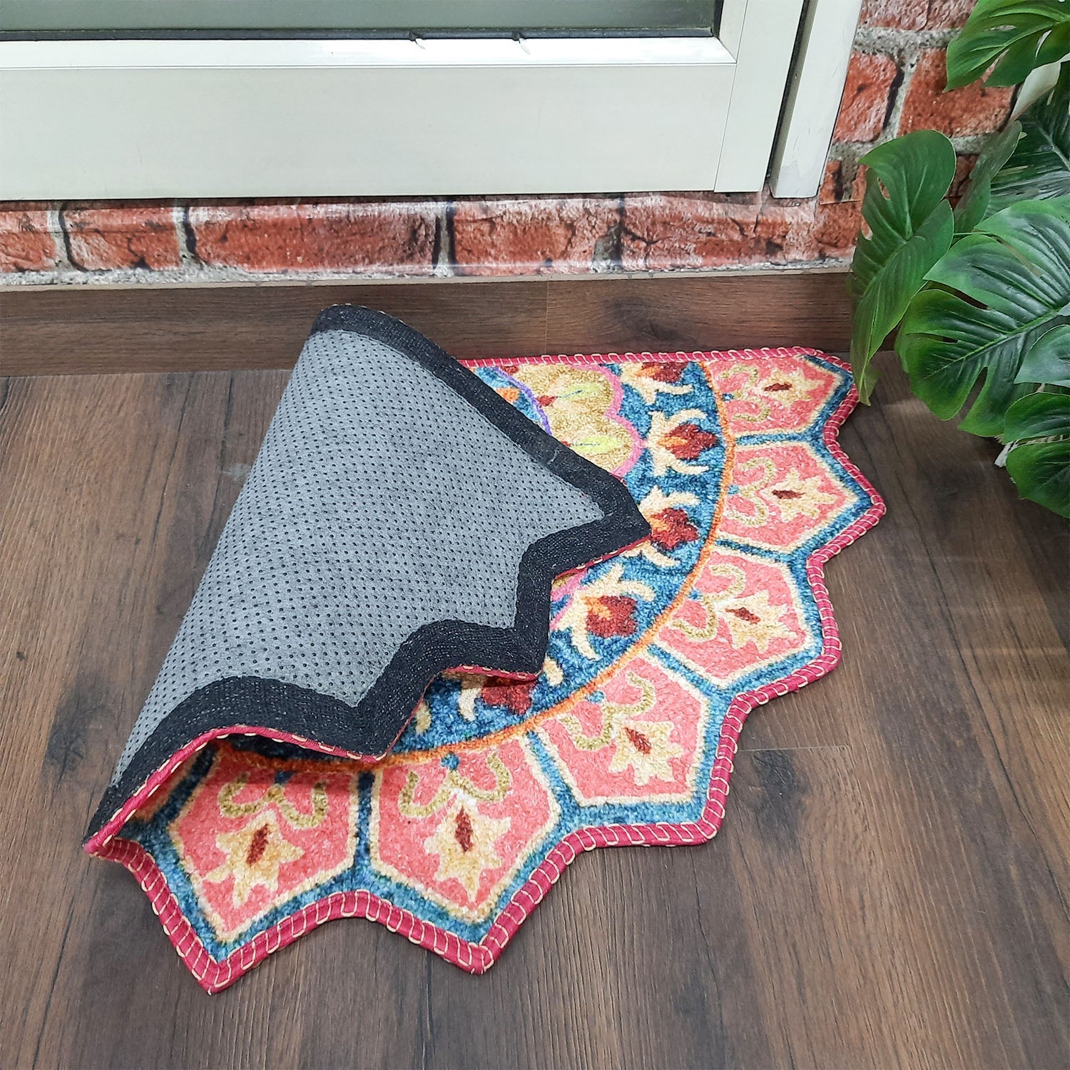 Storilane HandMade Floor Mats in Beautiful Traditional Rangoli Colors | Anti Slip, Durable & Washable | Outdoor & Indoor