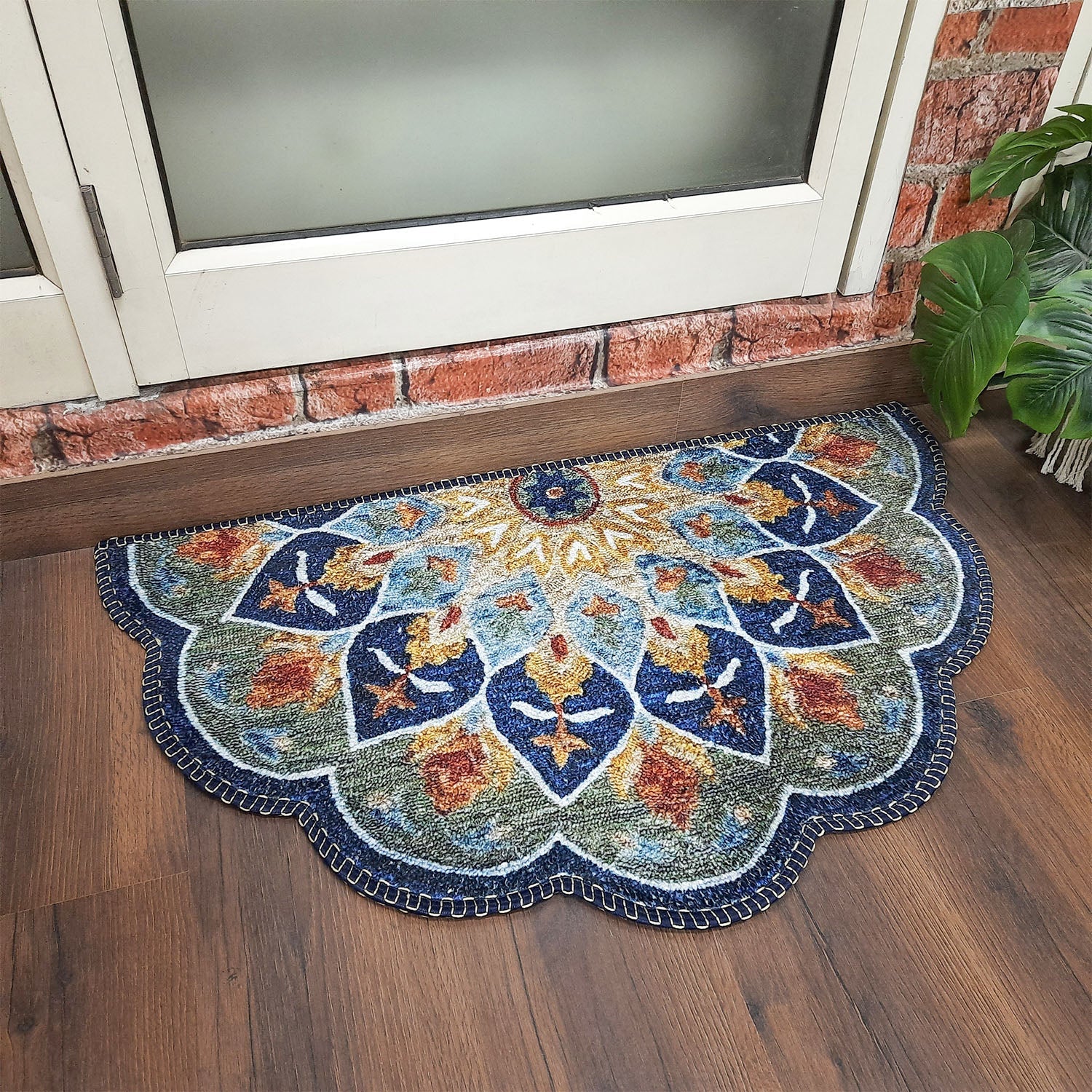 Storilane HandMade Floor Mats in Beautiful Traditional Rangoli Colors | Anti Slip, Durable & Washable | Outdoor & Indoor