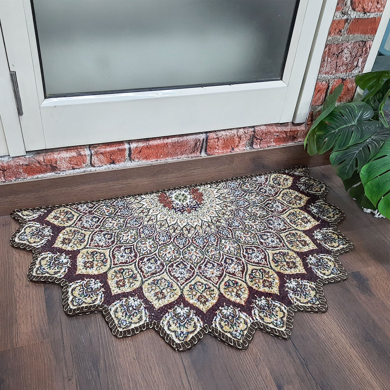 Storilane Floor Mats in Beautiful Traditional Persian Cutout Design | Anti Slip, Durable & Washable | Outdoor & Indoor