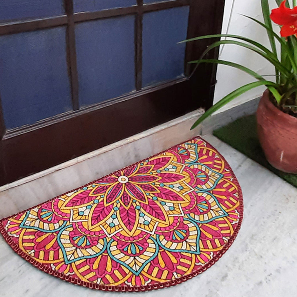 Storilane Floor Mats in Beautiful Rangoli Design | Anti Slip, Durable & Washable | Outdoor & Indoor