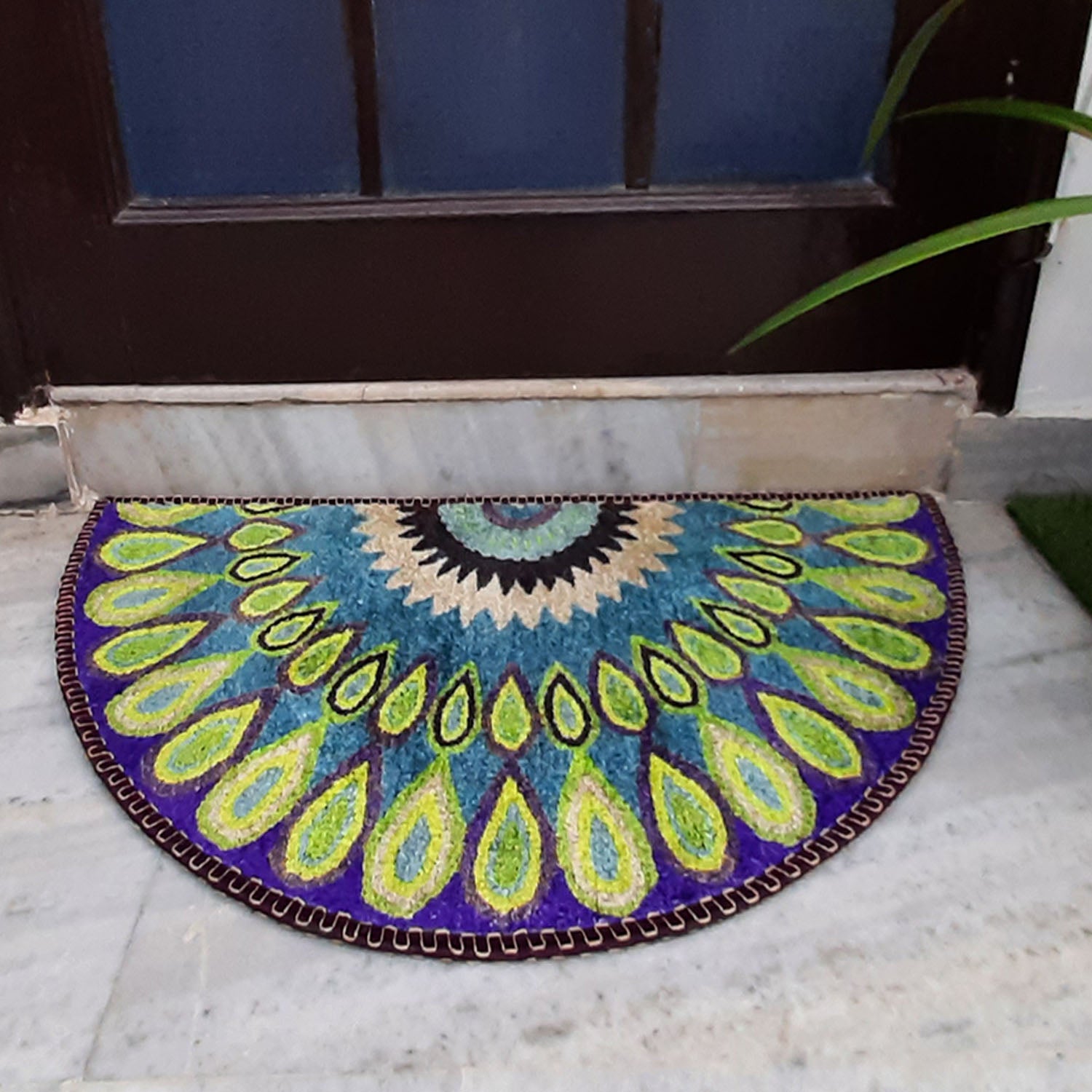 Storilane Floor Mats in Beautiful  Rangoli Design | Anti Slip, Durable & Washable | Outdoor & Indoor