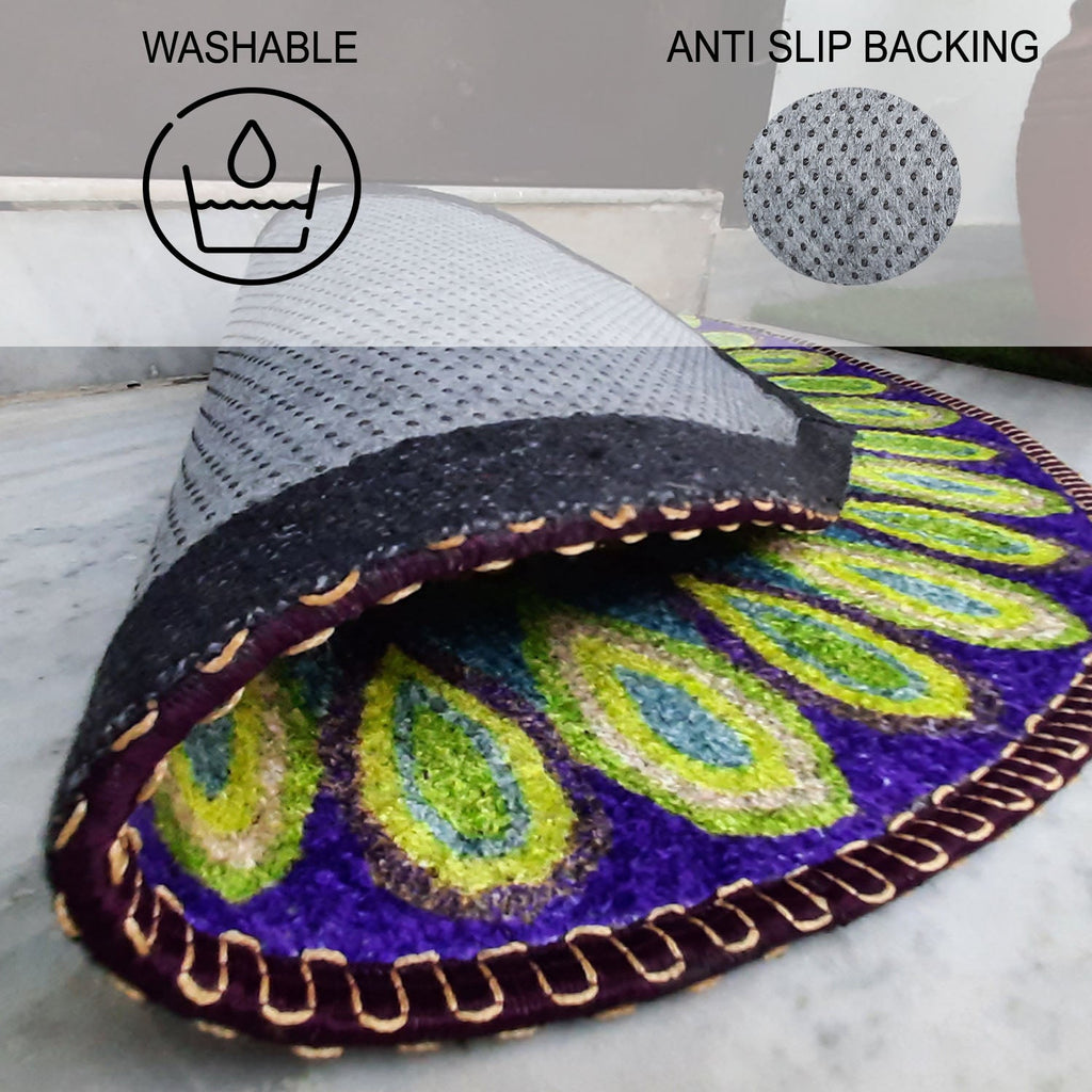 Storilane Floor Mats in Beautiful  Rangoli Design | Anti Slip, Durable & Washable | Outdoor & Indoor