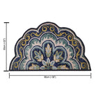Storilane Floor Mats in Beautiful Rangoli Design | Semi Round Petals | Anti Slip, Durable & Washable | Outdoor & Indoor