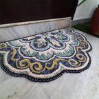 Storilane Floor Mats in Beautiful Rangoli Design | Semi Round Petals | Anti Slip, Durable & Washable | Outdoor & Indoor