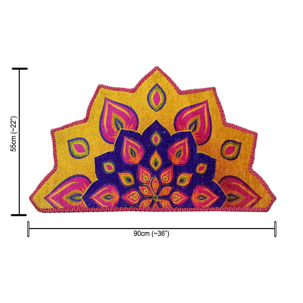 Storilane Floor Mats in Beautiful Rangoli Petals Design | Anti Slip, Durable & Washable | Outdoor & Indoor