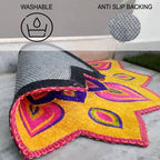 Storilane Floor Mats in Beautiful Rangoli Petals Design | Anti Slip, Durable & Washable | Outdoor & Indoor