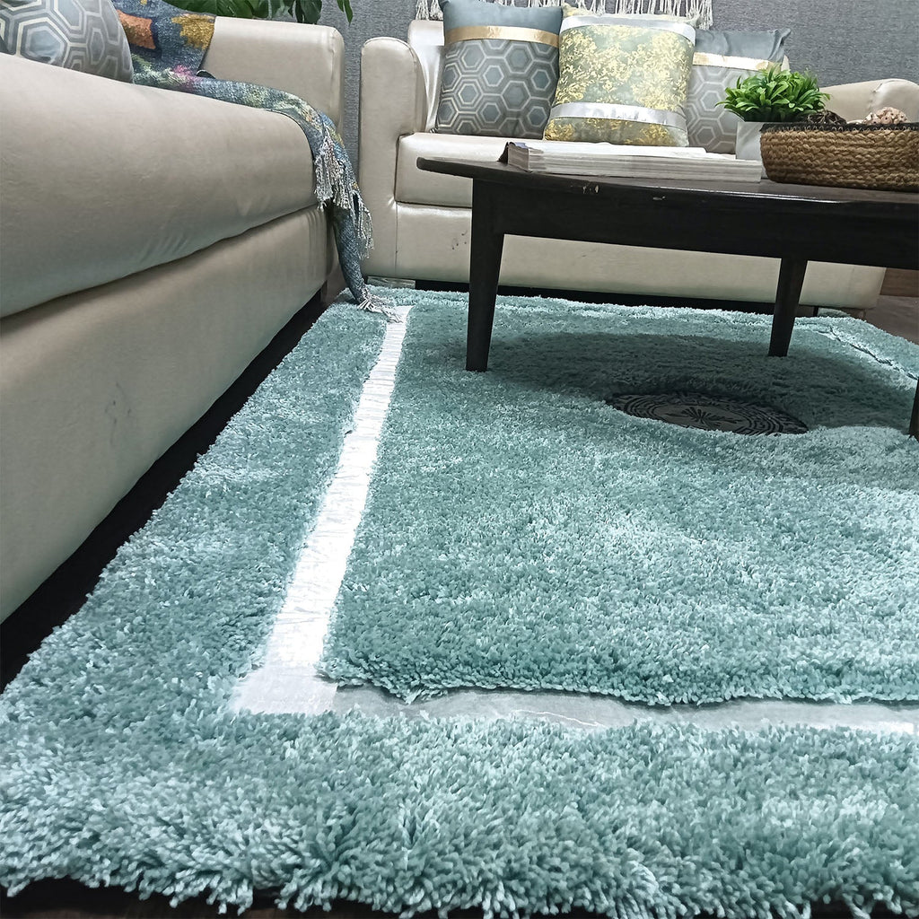 Storilane Hand Tufted Divine Collection- Turkish Carpets | Luxury Silver Touch With Aqua Soft And Plush Handmade Living Room Rugs | Different Sizes | Carpet for Living Room