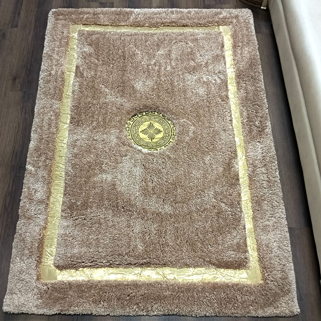 Storilane Hand Tufted Divine Collection- Turkish Carpets | Luxury Golden Touch With Beige/Brown Soft And Plush Handmade Living Room Rugs | Different Sizes | Carpet for Living Room