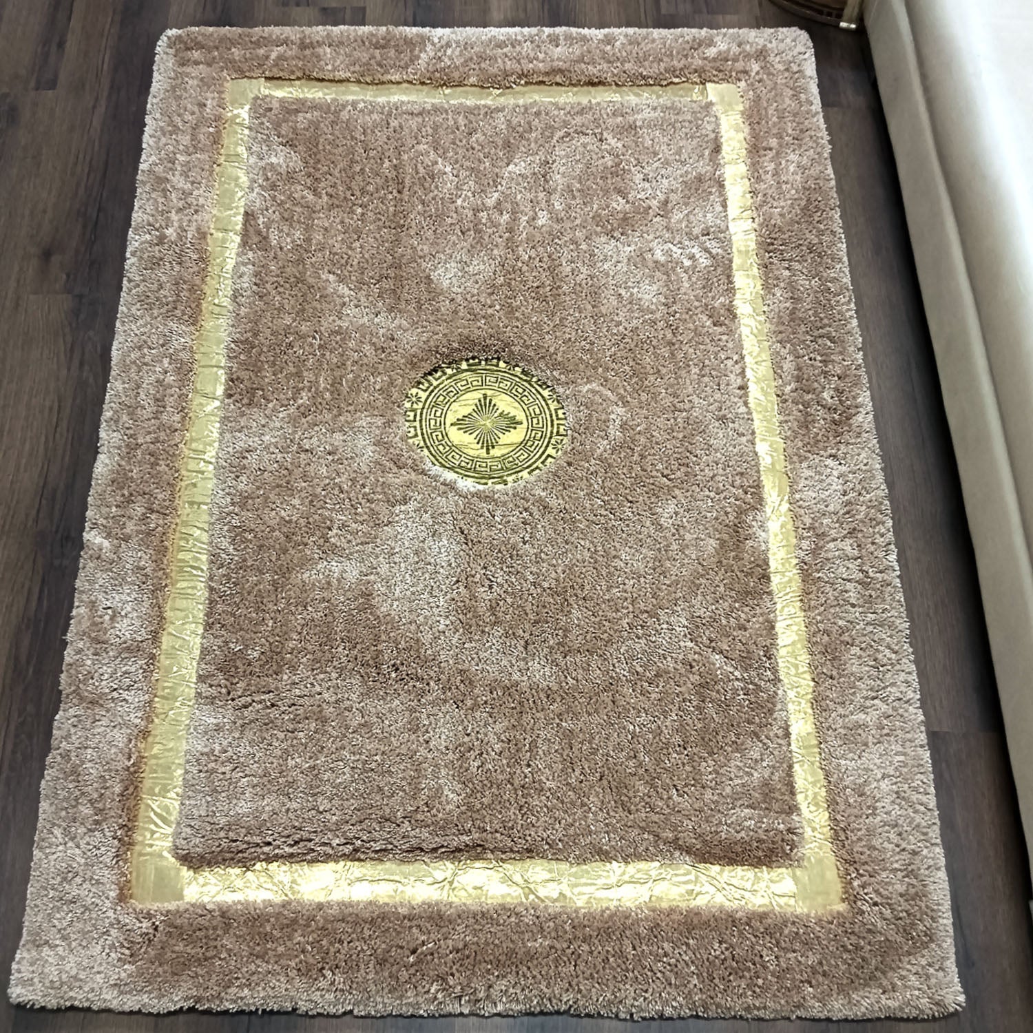 Storilane Hand Tufted Divine Collection- Turkish Carpets | Luxury Golden Touch With Beige/Brown Soft And Plush Handmade Living Room Rugs | Different Sizes | Carpet for Living Room