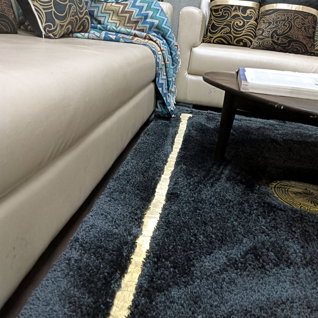 Storilane Hand Tufted Divine Collection- Turkish Carpets | Luxury Golden Touch With Black  Soft And Plush Handmade Living Room Rugs | Different Sizes | Carpet for Living Room