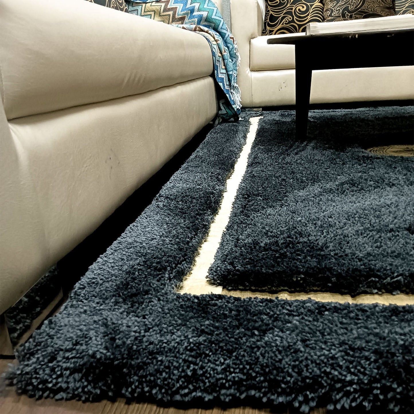 Storilane Hand Tufted Divine Collection- Turkish Carpets | Luxury Golden Touch With Black  Soft And Plush Handmade Living Room Rugs | Different Sizes | Carpet for Living Room