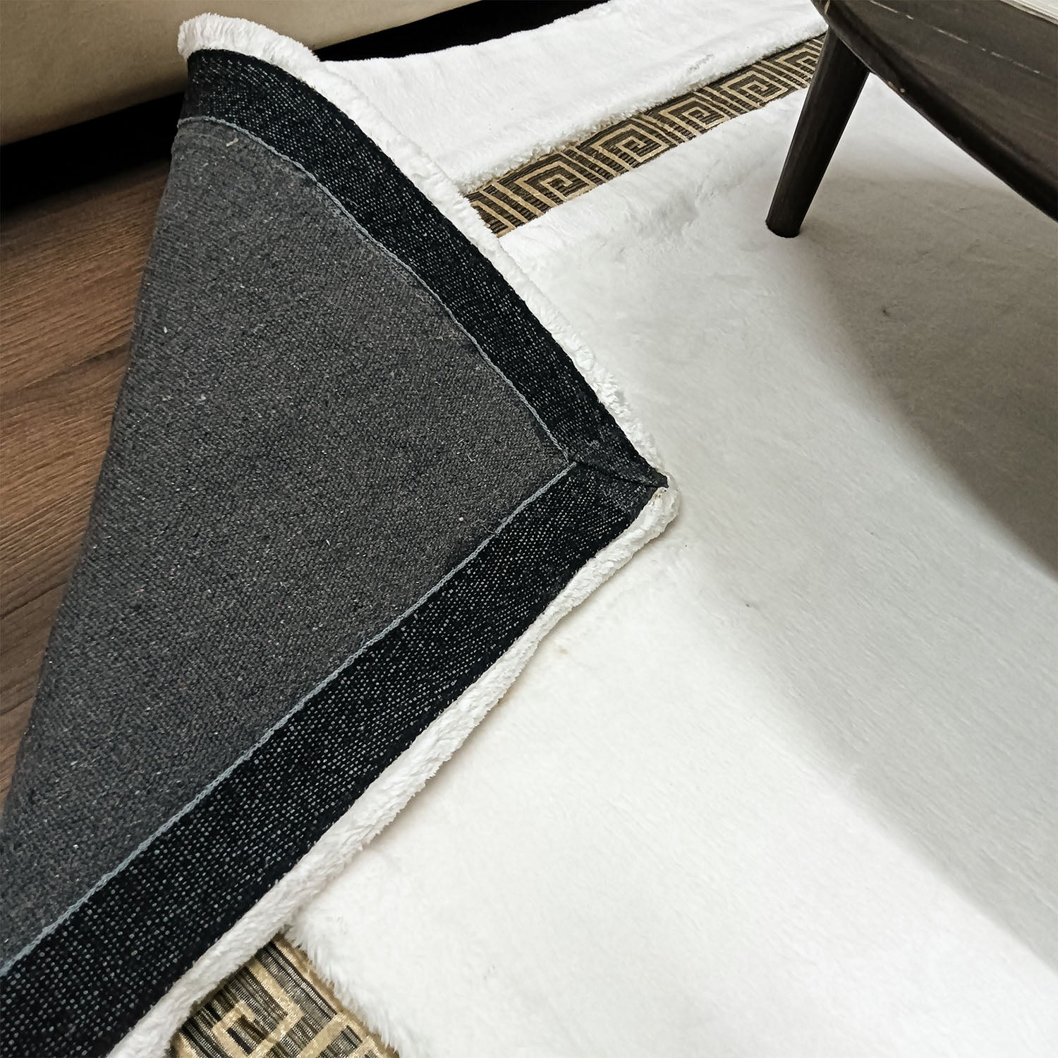 Storilane Hand Tufted Divine Collection- Turkish Carpets | Luxury Golden Touch With White/Cream Plain Soft And Plush Handmade Living Room Rugs | Different Sizes | Carpet for Living Room