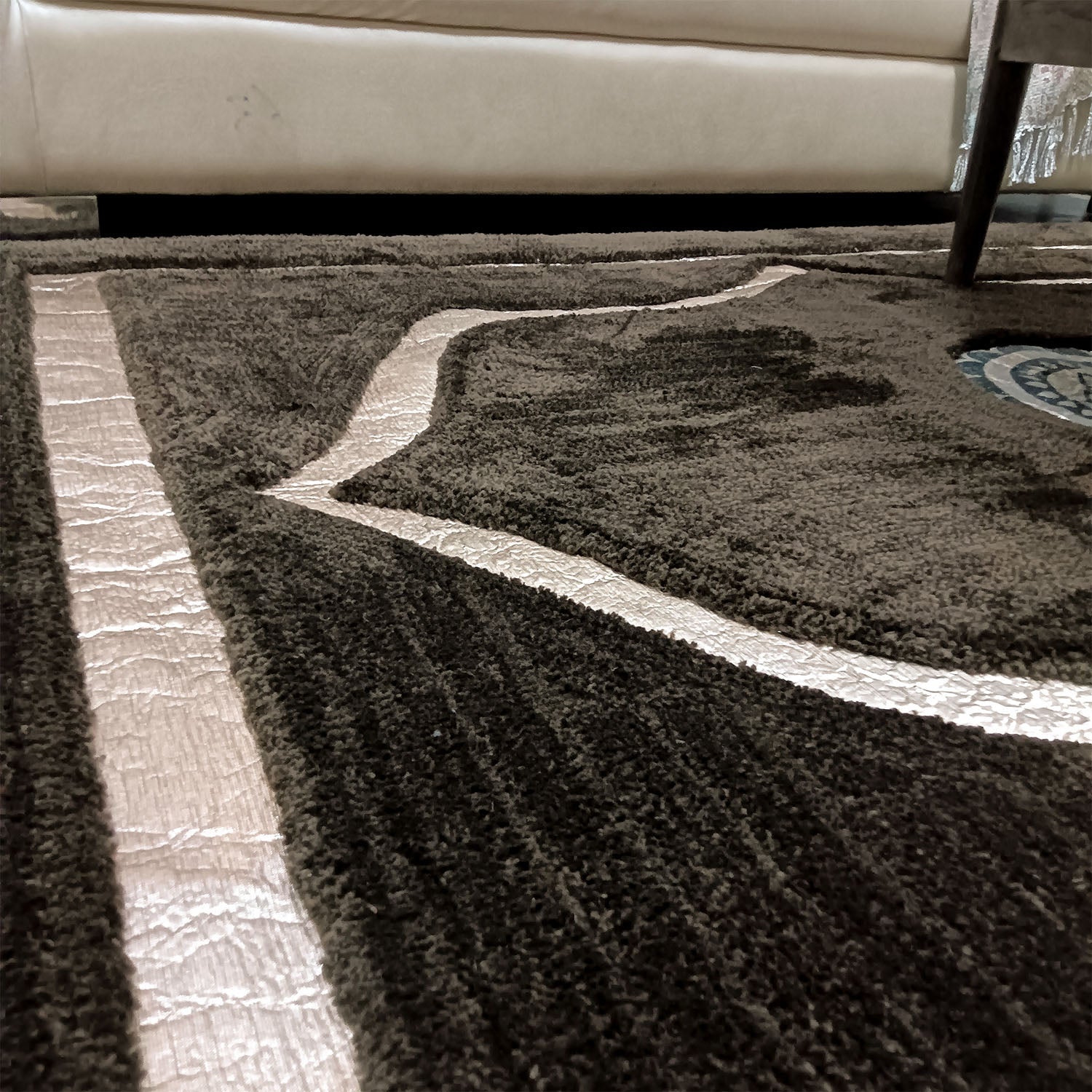 Storilane Hand Tufted Divine Collection- Turkish Carpets | Luxury Golden Touch With Coffee Ethnic Design Soft And Plush Handmade Living Room Rugs | Different Sizes | Carpet for Living Room