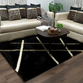 Storilane Hand Tufted Divine Collection- Turkish Carpets | Luxury Golden Touch With Black Cross Soft And Plush Handmade Living Room Rugs | Different Sizes | Carpet for Living Room