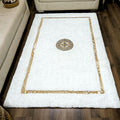 Storilane Hand Tufted Divine Collection- Turkish Carpets | Luxury Golden Touch With White/Cream Border Soft And Plush Handmade Living Room Rugs | Different Sizes | Carpet for Living Room