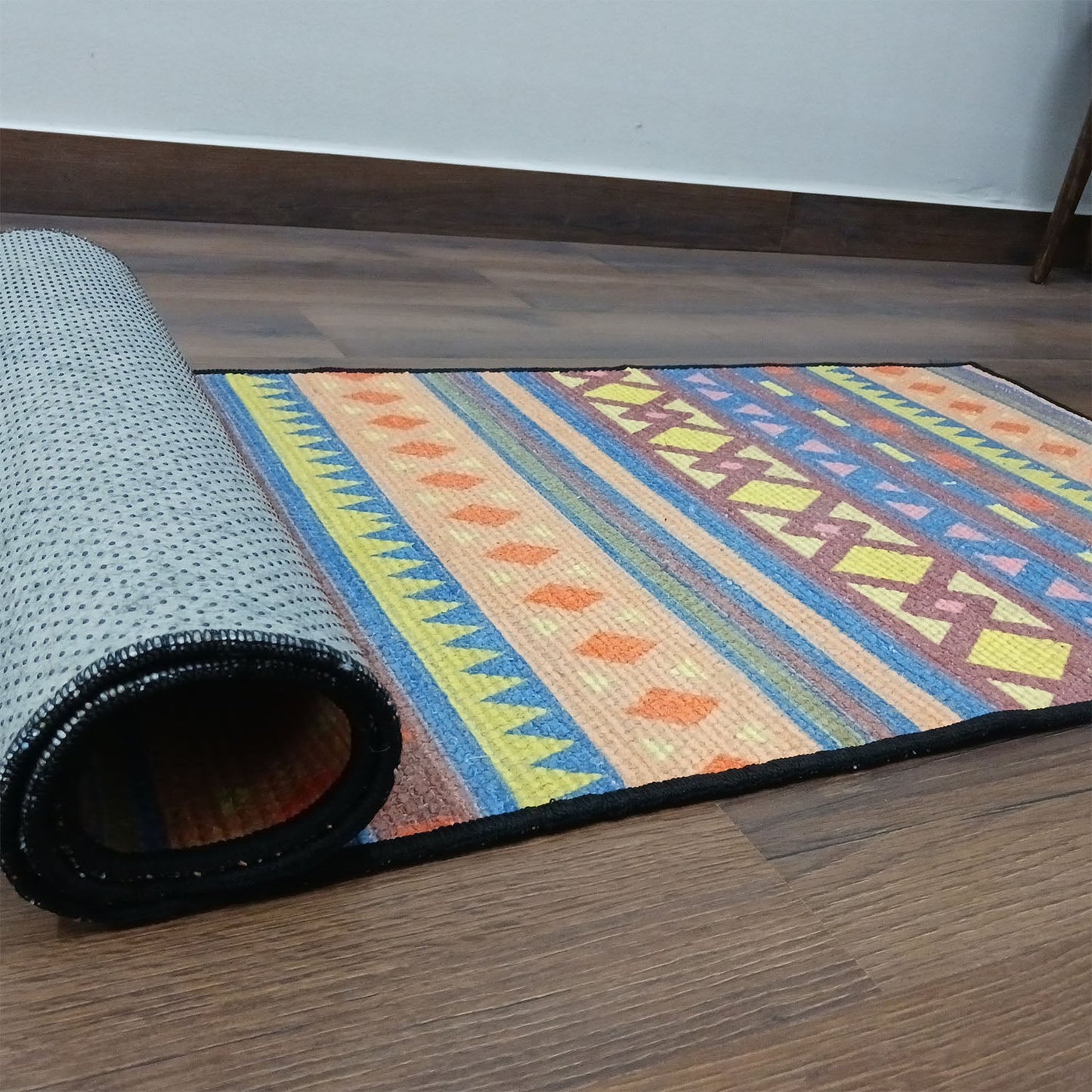 Storilane Handmade Luxury Designer Anti Slip Washable Soft Premium Cotton and Chenille Multi Color  Yoga/ Exercise/Meditation/GYM/Pilates Mat  60 x 180cm(~2×6Feet)
