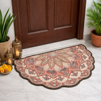 Storilane Floor Mats in Beautiful Rangoli Brown Design | Anti Slip, Durable & Washable | Outdoor & Indoor