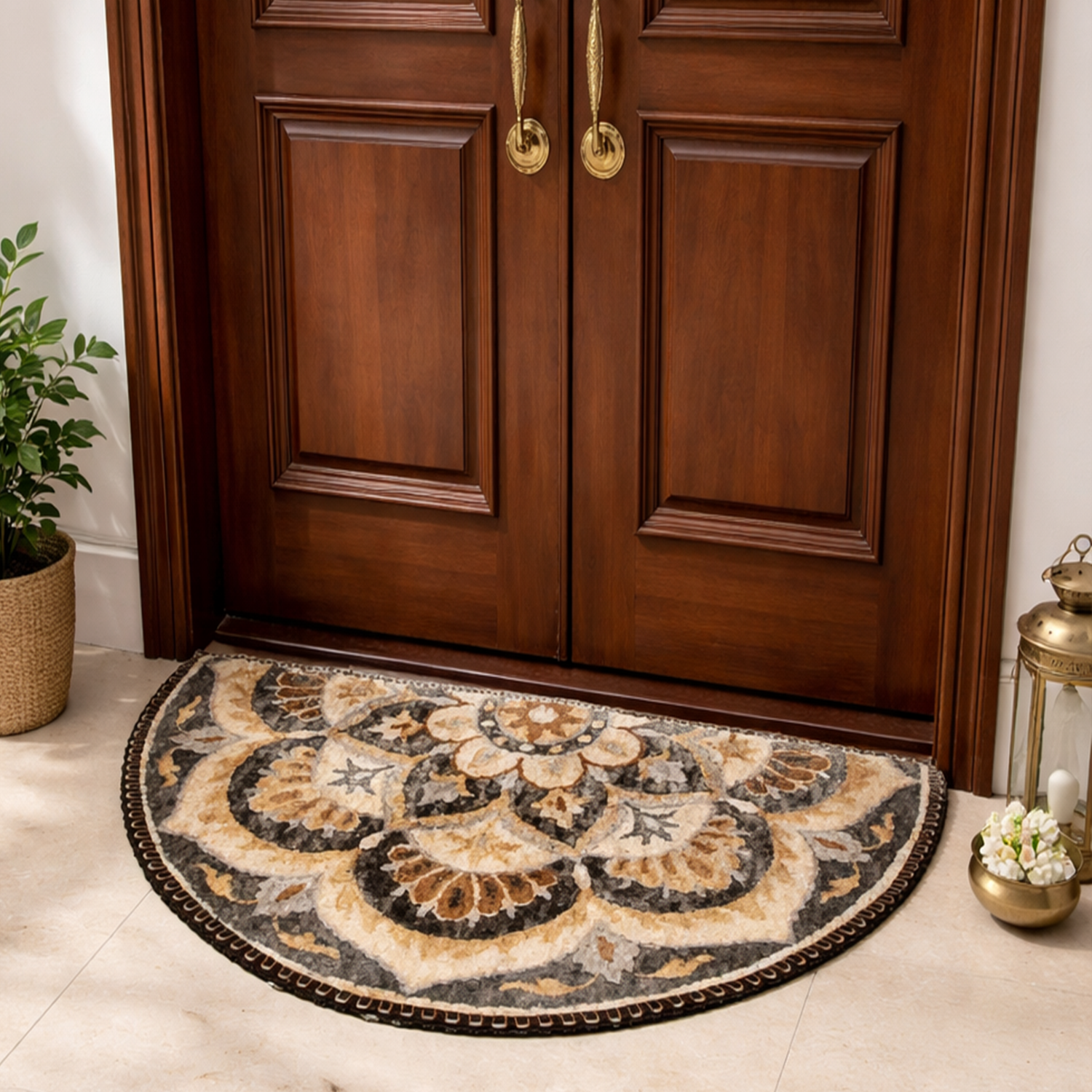 Storilane Floor Mats in Beautiful Rangoli Modern Design | Anti Slip, Durable & Washable | Outdoor & Indoor