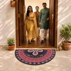 Storilane Floor Mats in Beautiful Traditional Rangoli Design | Anti Slip, Durable & Washable | Outdoor & Indoor