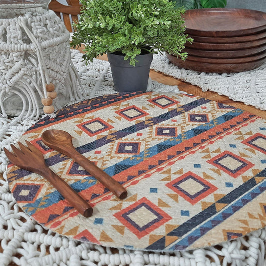 All Natural Round Cotton Braided Mats- “Natura Collection By Avioni”-Washable-Ethnic-Good for Gifting (38 cms Diameter)