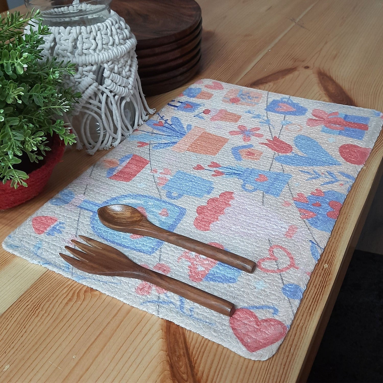 All Natural Cotton Braided Mats- “Natura Collection By Avioni”-Washable -Elegant And Exclusive- kitchen Garden-Good for Gifting (29×44 cms)