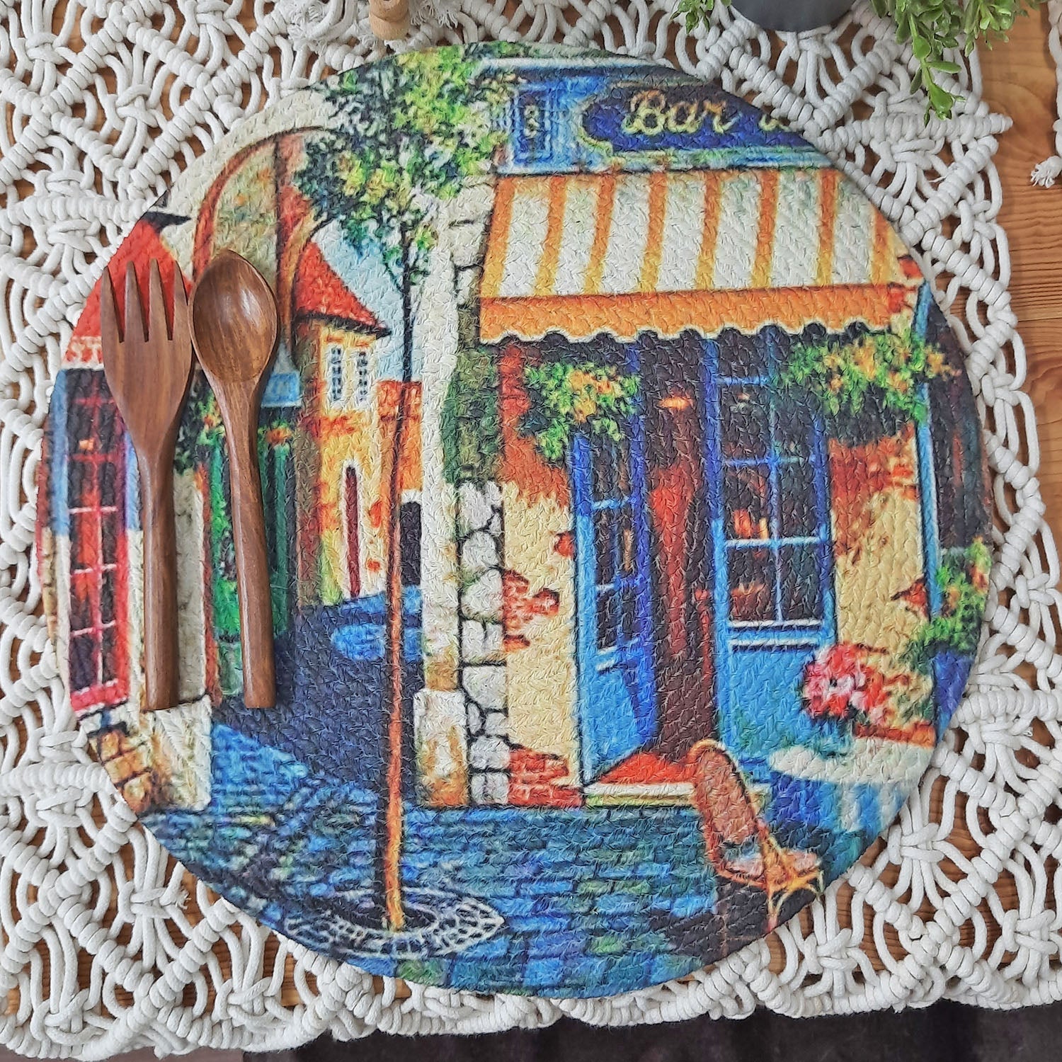 All Natural Round Cotton Braided Mats- “Natura Collection By Avioni”-Washable-Happy Place to Eat-Good for Gifting (38 cms Diameter)