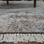 Avioni Faux Silk Carpet for a Stylish and Modern Living Room Abstract Vintage theme | Durable and Washable